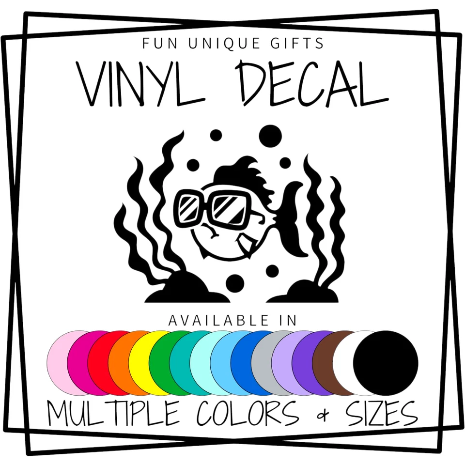 Calcomanía adhesiva de vinilo Fish in Sunglasses -Múltiples colores y tamaños - ¡ENVÍO GRATUITO! Foto 2 de 4