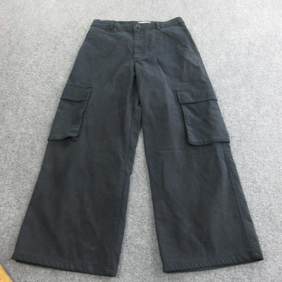TNA Pants Womens 6 Black Wide Leg Cargo Aritzia Everyday Luxury Utility