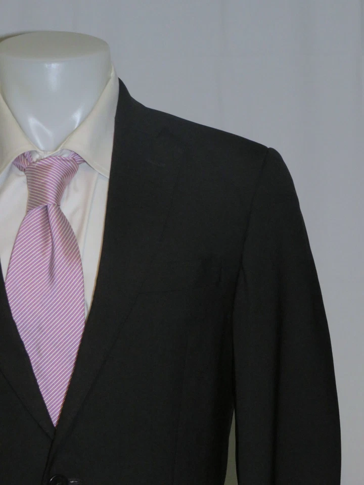 Abrigo deportivo Richard James Savile Row Barathea negro de dos botones 40R Foto 2 de 4