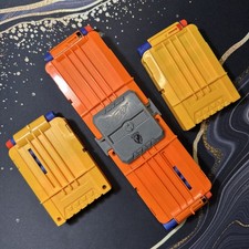Lot of 4 Nerf Gun 6 Dart Magazine Clips N-Strike Elite Orange Yellow  Flip Clip