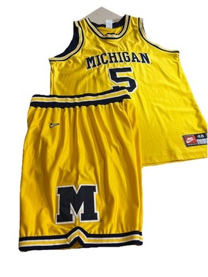 Vintage Nike Jalen Rose #5 Michigan “Fab Five” Era Jersey Set With