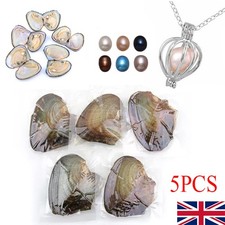 5Pcs Individual Wrapped Akoya Pearl Oyster with Natural Round Pearls UK