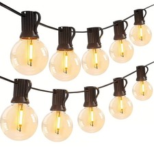 Festoon String Lights Outdoor Garden Globe 10/25/30/50 LED G40 Bulbs Mains Power