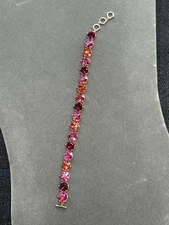 Parkland Honeycomb Pink Rhinestone Bracelet Rose Gold Tone 7-8