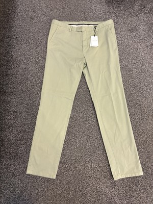 Hawes and Curtis hellgrüne Chinohose Bio-Baumwolle Slim Fit W36 L32 Hose