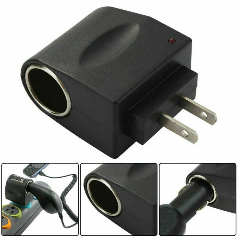 Toma de corriente alterna a 12 V DC encendedor de cigarrillos adaptador de enchufe de automóvil cargador de teléfono celular Foto 4 de 4