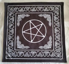 großes Altartuch mit Celtic Rahmen und Pentagramm / ca. 45 x 45 cm