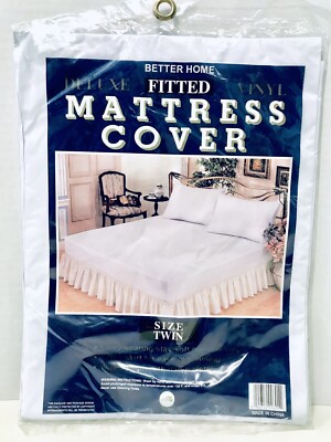 Better Home Deluxe Fitted Vinyl Twin Stay Soft Protective Mattress Cover New