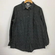 Woman Within Polka Dot Button Down Shirt Womens Size Large 18/20