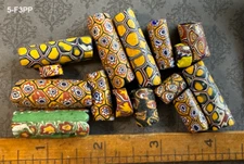 Rare Venetian Millefiore Exotic Beads Genuine 19th. C. Trading Old Beads - 85g.