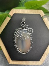 2.25  Handmade 925 Silver Plated Gemstone Wire Wrapped Pendant New B2199