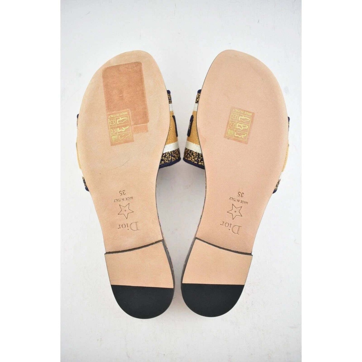 Christian Dior Dway Animals Blue Orange White Logo Slide