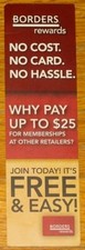 VINTAGE 2009 BORDERS REWARDS PROGRAM ADVERTISING BOOKSTORE~BOOKSHOP BOOKMARK