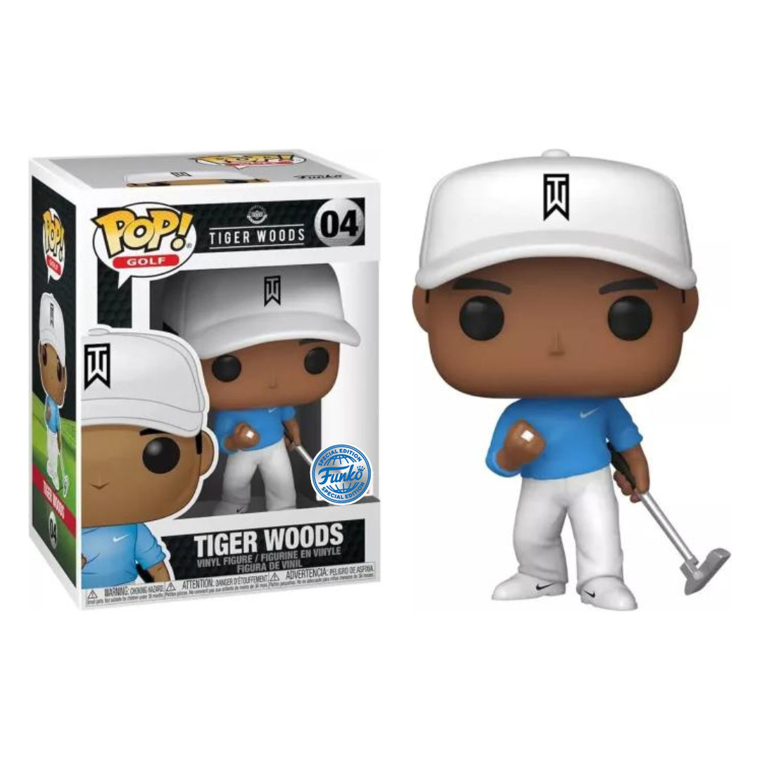Funko POP Tiger Woods Polo Bleu Idée Cadeau Idéale pour Fan de Golf
