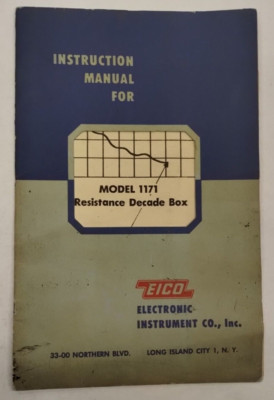 Electronic Instrument Co. Model 1171 Resistance Decade Box Instruction Manual
