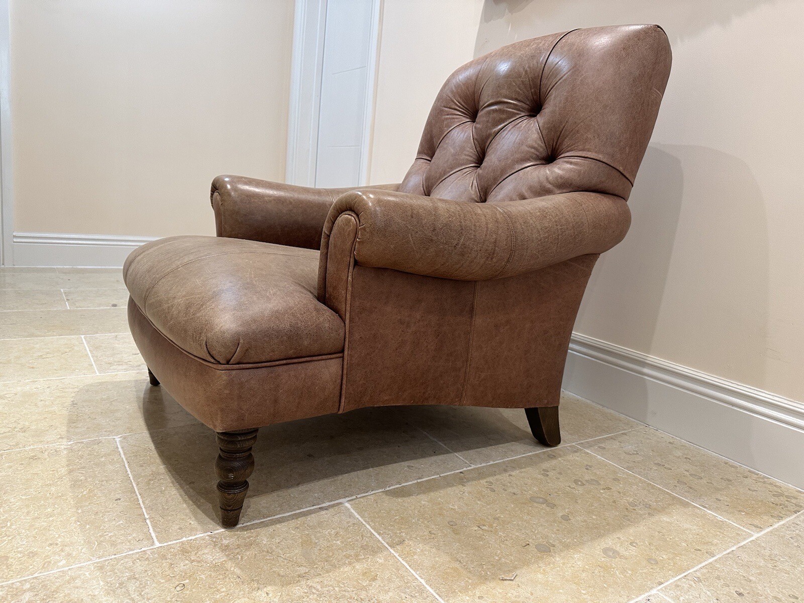 John Lewis John Sankey Brown Leather Armchair eBay