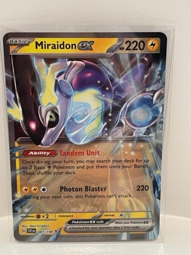  Pokemon - Miraidon ex 081/198 - Scarlet & Violet - Double Rare  Card : Toys & Games