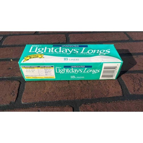 Kotex Lightdays Longs 18 Unscented Pantiliners Vintage 1988 USA Kimberly Clark - Picture 2 of 4