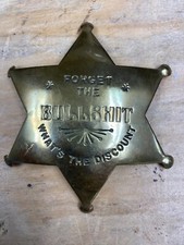 Vintage Brass 6 Point Star Badge Pin Forget the Bullshit What Discount