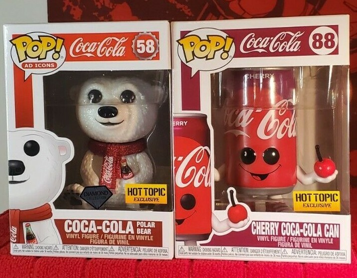 Funko Pop! Ad Icon Coca-Cola #58 Polar Bear & #88 Cherry Coca-Cola