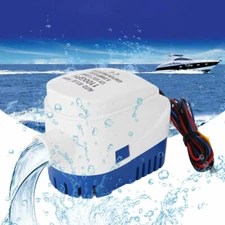 1100GPH 12V Boat Automatic Submersible Water Bilge Pump Auto With Float Switch