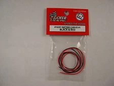 GOFER RACING 1/24 AND 1/25 SCALE RED AND BLACK BATTERY CABLES MODEL CAR PART