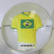 18103m Contemporary Brazil Football Soccer Sulphide Marble 1.35 Inches