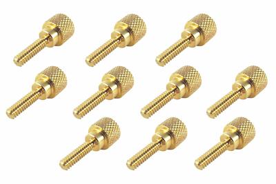 10 Pack 6-32 x 1/2'' Threads Solid Brass Diamond Knurled Thumb Screws SAE