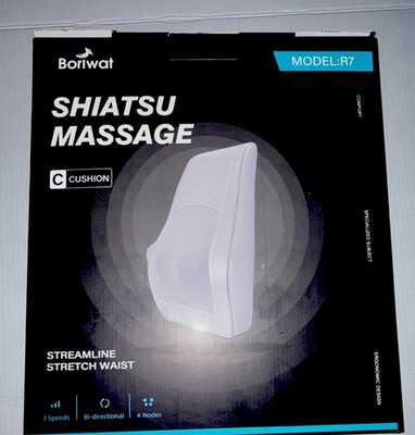 Boriwat R7 Shiatsu Massage Cushion Grey 3 Speeds 4 Nodes Bi-directional