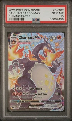 Pokemon Charizard VMAX Shining Fates Shiny Vault Full Art #SV107 PSA 10 Gem Mint