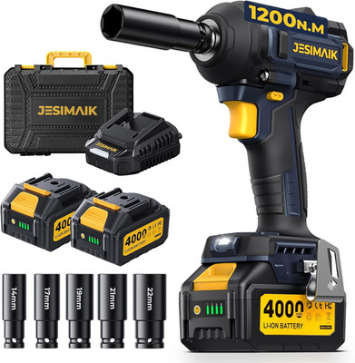 Cordless Impact Wrench, 900Ft-Lbs (1200N.M) 1/2'' Brushless Impact Gun, 21V High