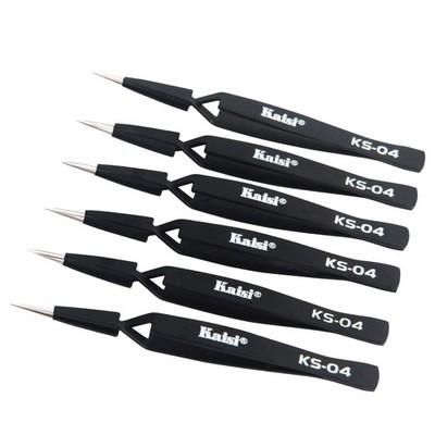 Kaisi 6 PCS Cross Locking Tweezers Set, Anti-Static Stainless Steel Tweezers ...