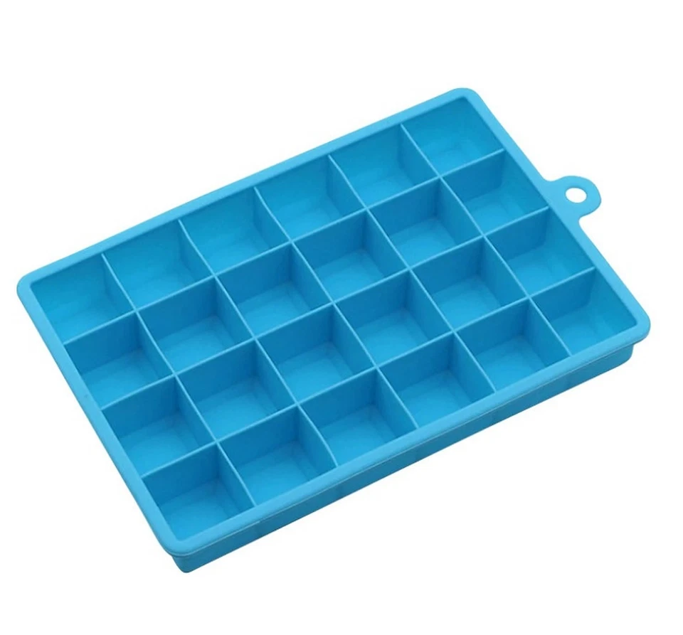 5er Set Eiswürfelform aus Silikon mit Deckel Cocktail Eiswürfelbehälter 24-Fach - Bild 3 von 4