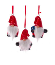 Kurt Adler Porcelain Gnome Christmas Ornament Holiday Decor White Ceramic