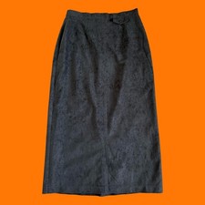 90's vintage olive green velour minimalist maxi skirt Size 12