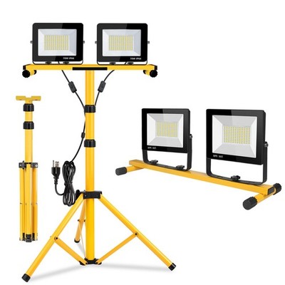 22000 Lumen Work Lights with Stand, 2 Adjustable Head LED Work Light, with Adjus