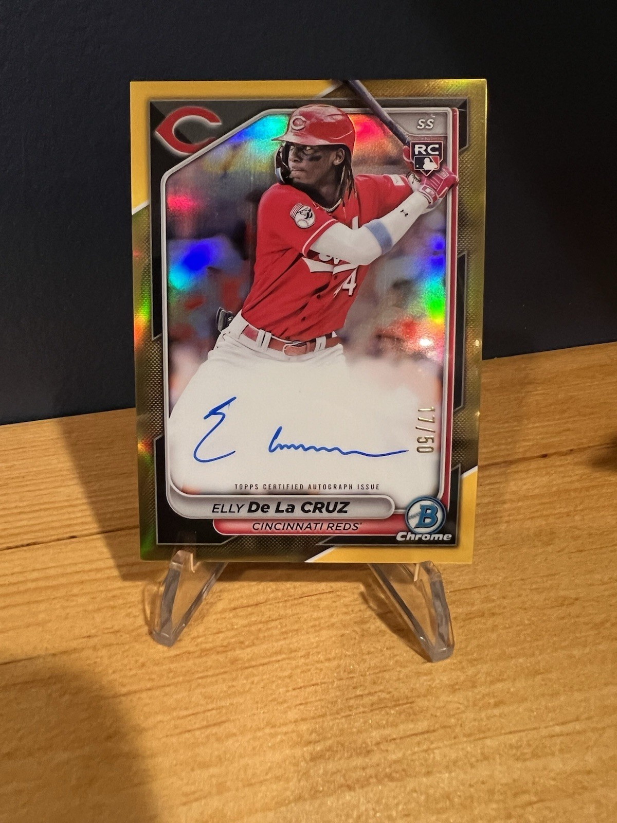 2024 Bowman Chrome Rookie Auto Elly De La Cruz CRA-ED Gold /50