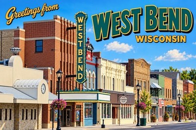 Greetings From west bend wisconsin Modern 4x6 Postcard E103