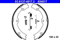 Hinterachse ATE 03.0137-4017.2 Bremsbackensatz, Feststellbremse FüR MERCEDES-BEN