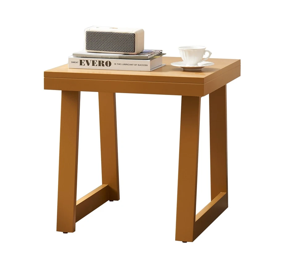 Kings Brand Furniture Square Side End Table, Bedside Sofa Table, Honey Mustard - Image 4 of 4