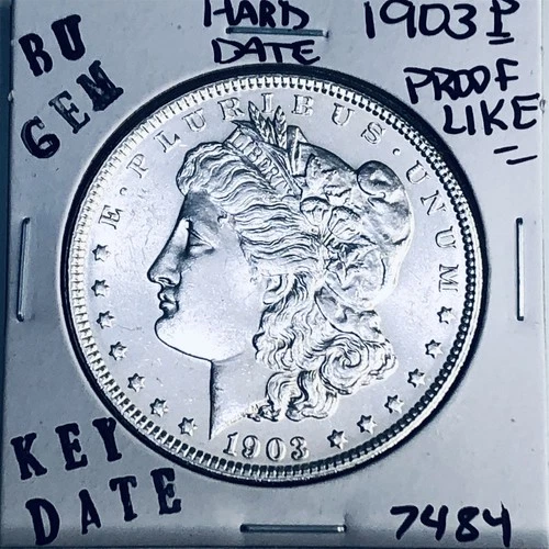 1903 P BU GEM MORGAN SILVER DOLLAR UNC MS+++ U.S. MINT RARE KEY COIN 7484