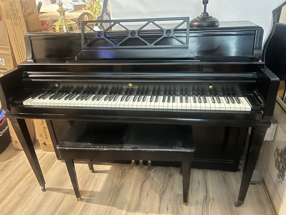 Ebony Wurlitzer Spinet Piano w Bench Lim. Local Delivery Inc. | eBay