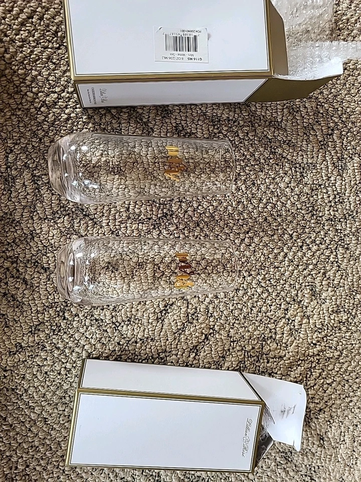 Juego de copas de champán Lillian Rose Mr & Mrs, 2 unidades (paquete de 1), transparente Foto 3 de 4