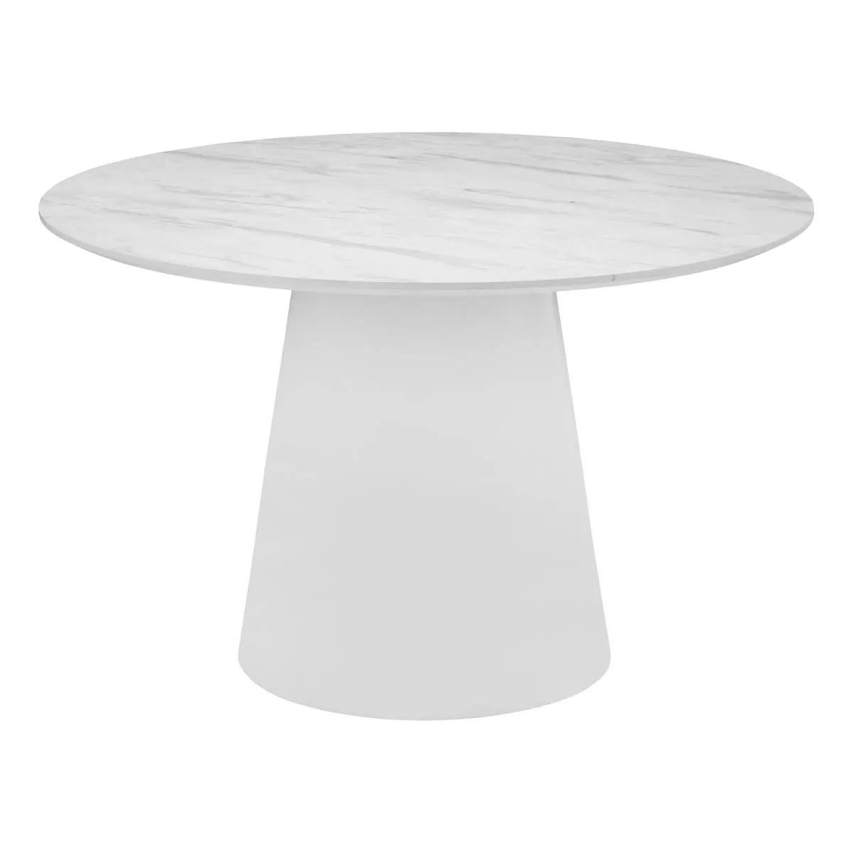 Table à manger design Taquari 120cm en bois laqué blanc premium