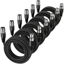 XLR Microphone Cable 2 Feet - Male to Female 3 Pins Balanced Cables, 6 Pack