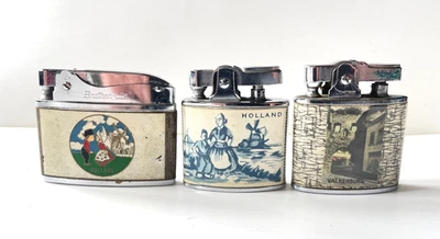 Holland Sammlung Delft Valkenburg Windmühle rare alte Souvenire Benzinfeuerzeug - Bild 1 von 4
