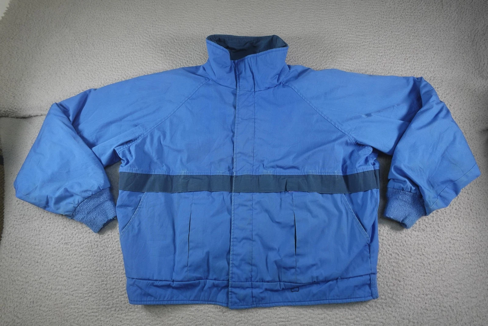 Vintage Woolrich Bomber Jacket Mens XL Blue Puffer Insulated Ski Snow Made USA