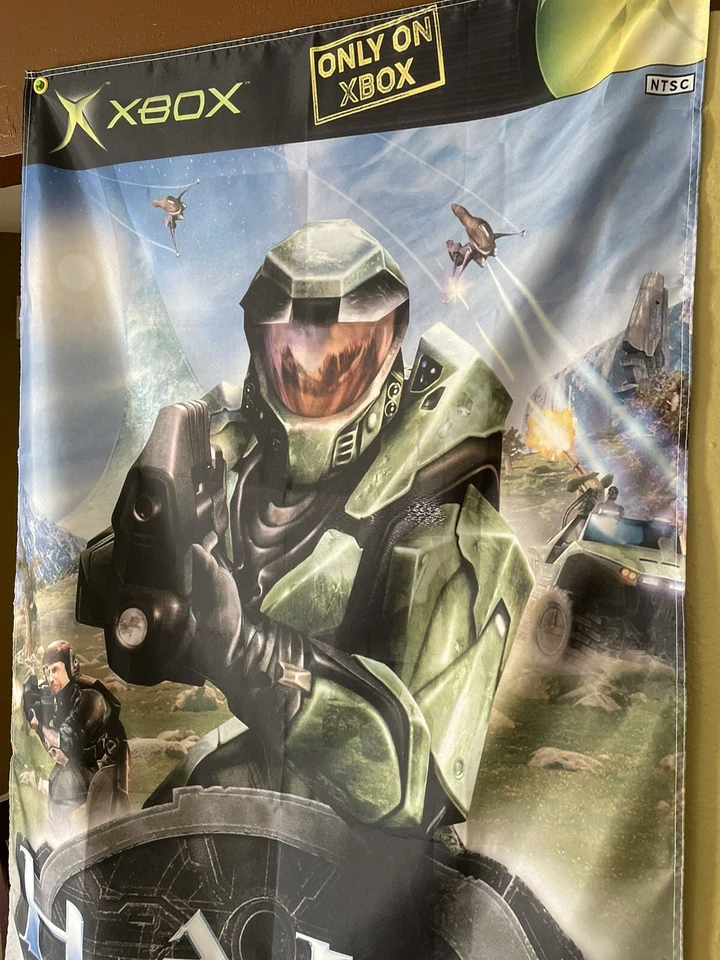 Halo Combat Evolved 5ft Flag Microsoft XBOX 2004 Poster Bungie Master Chief - Image 2 of 3