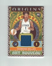 DIAMOND MILLER 2023 Panini Origins WNBA JERSEY Art Nouveau No. AN-DML ROOKIE RC