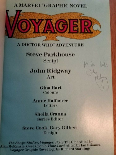 Marvel Graphic Novels: Signed by Artist John Ridgway - DOCTOR WHO : VOYAGER - Picture 3 of 3